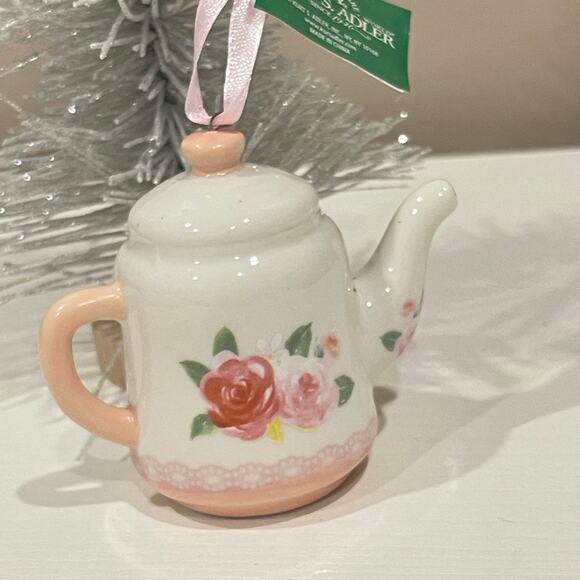 Kurt Adler Boho Chic Floral Teatime Teapot Tra Pot  Ornament - Picture 4 of 8